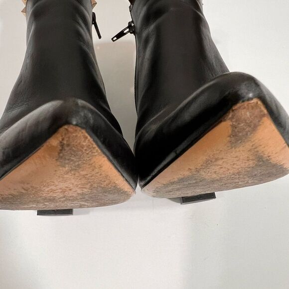 VALENTINO GARAVANI Black Calfskin Rockstud 100mm Ankle Boots Size 40 - Picture 15 of 16